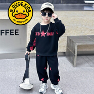 G.DUCKKIDS品牌童裝男童五角星套裝春秋款兒童運動套裝男孩春裝中小童兩件套 圖片色 100
