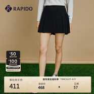 Rapido靂霹道春秋女士GOLF高爾夫百褶裙休閑運(yùn)動半身裙CP3127Z01 黑色 L 165/70A