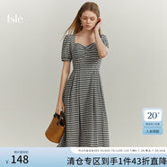 FANSILANEN范思藍(lán)恩22FS2124法式格子吊帶連衣裙女夏季長(zhǎng)款甜美氣質(zhì)顯瘦裙子 長(zhǎng)款黑白格 XS