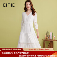 愛特愛甜美度假公主裙V領(lǐng)收腰白色連衣裙2025春季新款減齡女裙A2507527 極光白10 XL (170)