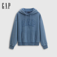 GAP女裝2025秋季新款logo重磅毛圈寬松蝙蝠袖連帽衛(wèi)衣上衣795440
