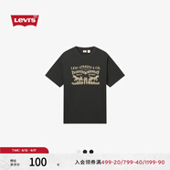 Levi's李維斯25年春夏新款男士雙馬印花潮流休閑寬松圓領(lǐng)短袖T恤 黑色 004IT-0001 M