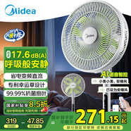 美的（Midea）【幸運草安睡1S】一級能效直流變頻聲控電風(fēng)扇家用遙控臥室靜音落地扇臺式桌面抗菌大風(fēng)力轉頁(yè)扇