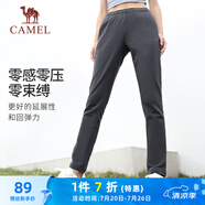 駱駝（CAMEL）直筒運動褲女子休閑針織衛(wèi)褲長褲 CB2225L0783 深灰 M