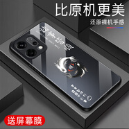 越厷適用OPPOReno14手機(jī)殼Reno14Pro防摔全包高端鋼化玻璃硬殼超薄耐磨耐臟男女防刮保護(hù)套新款外殼 諸事皆勝-石墨黑--G7605 OPPOReno14【送屏幕膜】