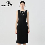哥弟（GIRDEAR）女裝2025夏季新款極簡(jiǎn)氣質(zhì)優(yōu)雅收腰無(wú)袖連衣裙1500486 黑色 L (4碼)