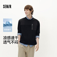 森馬（Semir）[商場同款]XCNSPACE航天合作系列T恤男速干涼感2025秋冬裝新款 黑色90001 M