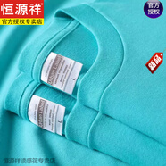 恒源祥400g夏季純棉t恤男士短袖潮流圓領(lǐng)上衣潮流寬松半袖純色全棉體恤t 【400G重磅】蒂芙尼藍 S