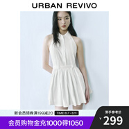 UR2025春季新款女裝學院風撞色條紋超短款連衣裙UYU750034 本白 (偏短) L