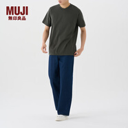 無(wú)印良品（MUJI）男式 棉混 抗菌T恤 男士短袖打底衫男款 FA02CC3A 軍綠色 S (165/84A)
