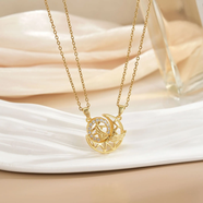 琪美戀閨蜜小掛件項鏈磁吸二人太陽(yáng)月亮情侶款項鏈日月同生磁吸愛(ài)心項鏈 BT金色翅膀XL0480