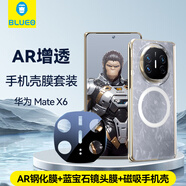 藍(lán)猩先生 適用華為Matex6手機(jī)殼膜套裝matex6增透降反射手機(jī)膜+藍(lán)寶石鏡頭膜+透明磁吸轉(zhuǎn)軸手機(jī)殼