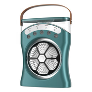 OUIO空調扇冷風(fēng)扇制冷小空調便攜式宿舍床上小型辦公室桌面大風(fēng)力制冷水風(fēng)扇加冰塊加水冷風(fēng)機家用 3600mAh充電戶(hù)外款-萊茵藍【5噴頭納米冰霧】