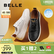 百麗【張凌赫推薦小白鞋夏季透氣男士真皮休閑板鞋A0658AM2 白色A1919（透氣網(wǎng)） 43 (265mm)