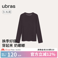 ubras小奶皮修身打底衣女肌底衣打底衫秋衣內搭長(cháng)袖 圓領(lǐng)-熱可可色 L