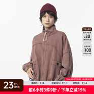幻走（MOVEUP）2024冬季新款.FUN系列純棉復古織嘜跳點(diǎn)棉繩短款外套女 棕紅 L