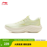 李寧（LI-NING）【劉詩雯同款】凌波休閑慢跑鞋女鞋25夏季時尚透氣舒適回彈運動鞋 淡果綠-3 39