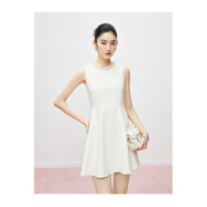 Mandy Zhang白月光赫本風(fēng)重工釘鉆連衣裙女夏氣質(zhì)收腰訂婚禮服短款 月光女神-短款 珍珠鑲鉆 XS