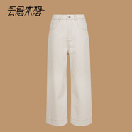 云思木想Ysimo-X摩登國風(fēng)2025夏季新款水洗高腰直筒牛仔褲女13288 米白色 M