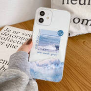膜鹿堂遇見(jiàn)初心適用ins海邊風(fēng)景插畫(huà)iPhone12promax手機殼蘋(píng)果15透明女1 ML179 iPhone6s