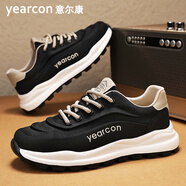 意爾康男鞋夏季透氣薄款網(wǎng)面休閑運(yùn)動(dòng)鞋2025新款鞋子男士老爹鞋增高板鞋 154黑色 40