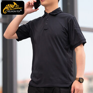 赫利肯短袖速干t恤透氣上衣戶(hù)外運動(dòng)日常通勤夏季翻領(lǐng)男士速干polo衫 黑色【歐碼偏大】 M (高170-180cm 重150-170斤)
