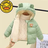 G.DUCKKIDS兒童棉服外套秋冬寶寶加絨加厚棉衣冬季發(fā)光1-8歲小孩男女童棉襖 豆綠色 加絨加厚 100 cm適合身高90-100cm年齡3-4歲