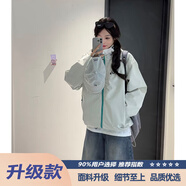 軒森圖（XUANSENTU）多巴胺穿搭沖鋒衣男女款秋季戶外防風防水登山?jīng)_鋒衣工裝夾克外套淺豆綠【面料升級款】3XL 180-200斤【收藏加購優(yōu)先發(fā)