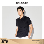 巴魯特（Brloote）桑蠶絲短袖POLO衫男士絲棉珠地高品質(zhì)T恤夏裝 黑色 170/92A