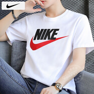 耐克（NIKE）T恤男士 25夏季新款運動(dòng)服裝訓練健身衣時(shí)尚休閑半袖透氣圓領(lǐng)短袖 全棉親膚/大學(xué)紅/熱推款 2XL 【185】體重170~190斤左右