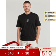 AX ARMANI EXCHANGE男士短袖T恤圓領(lǐng)潮流時(shí)尚休閑百搭簡(jiǎn)約透氣奢侈品七夕情人節禮物 黑色 XS （EU）