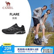 駱駝光焰運(yùn)動鞋男款2025鞋子跑步鞋透氣減震男鞋情侶款慢跑鞋 X15B097001，黑/銀白 ，男 41