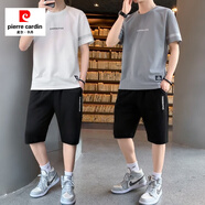 皮爾卡丹（pierre cardin）四件套短袖T恤男套裝夏季套裝男士短袖t恤套裝男跑步潮流休閑運(yùn)動(dòng) 881白色+881灰色 XL （建議115-130斤）