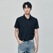 棉先生【桑蠶絲】米通格高級感短袖polo衫男 夏季通勤休閑翻領(lǐng)t恤 深藏青 L