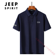 JEEP SPIRIT吉普polo衫男短袖t恤2025夏時尚休閑簡約透氣翻領(lǐng)條紋上衣男 PS7225款藍色 M 建議-120斤