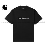 Carhartt卡哈特WIP短袖T恤男裝早春新品經(jīng)典LOGO字母刺繡寬版卡哈特 BKA/黑色 S