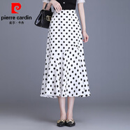 皮爾卡丹（pierre cardin）波點(diǎn)包臀裙高腰長(zhǎng)裙魚尾裙夏女2025新款韓版中長(zhǎng)款半身裙雪紡裙子 白色 XL