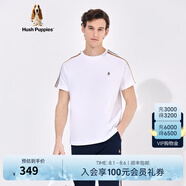 Hush Puppies暇步士男裝夏季復(fù)古運(yùn)動(dòng)純棉短袖T恤 019白色1 L