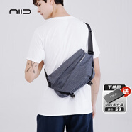 NIID原創(chuàng)郵差包潮牌男士包包單肩包機(jī)能斜挎包多功能男包休閑挎包R1 牛仔藍(lán)(按壓扣，不含卡盒)