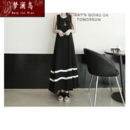 夢(mèng)瀾鳥(niǎo)高個(gè)子連衣裙加長(cháng)款超長(cháng)孕婦長(cháng)裙寬松顯瘦胖MM大碼拖地地到腳踝 無(wú)袖普通款 XS