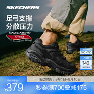 斯凱奇（Skechers）醒山丨戶外鞋男女款春夏透氣徒步登山鞋防滑耐磨休閑運動 男款/全黑色/BBK 39.5