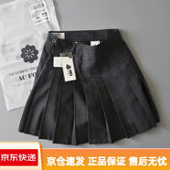 百褶裙春季新款高腰學(xué)院風(fēng)西裝料顯瘦A字裙毛呢半身裙短裙褲女 深灰色【有底褲】 L 4碼(建議110~120斤)
