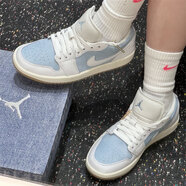 耐克（NIKE）AJ1女鞋夏季運動鞋AIR JORDAN 1 低幫板鞋輕便休閑鞋緩震籃球鞋 HQ2004-400灰藍色 35.5