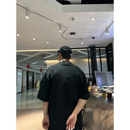 FR.YH.ZH?？邶埲A越碧蓉服裝店男生夏季寬松短袖帥小眾個(gè)性3D人臉打印短袖 黑色 M