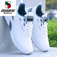 西域駱駝（VANCAMEL）男鞋夏季新款透氣網(wǎng)面休閑鞋子白色防滑運動(dòng)鞋防臭百搭男士跑步鞋 683白色【網(wǎng)面款】 39
