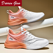 Darren Gino名牌運動(dòng)鞋網(wǎng)面鞋男冬冬季透氣網(wǎng)鞋男鞋特大碼今年新款軟底跑步鞋 白桔_【大頭男式潮牌搭配褲子男款靴子專(zhuān)業(yè)男仕鞋靴】 37 -[適合夏季秋季夏天秋天夏款秋款熱天的鞋子]