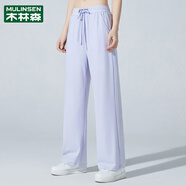 木林森（MULINSEN）冰絲防曬褲女夏季新薄款速干褲寬松直筒百搭休閑運動(dòng)長(cháng)褲子 [女]淡紫 M
