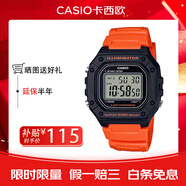 卡西歐手表男女YOUTH系列W-218HC-8A小方塊多功能防水運動學生日韓表 橙色W-218H-4B2 45mm