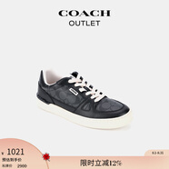 蔻馳（COACH）【七夕禮物】奧萊男士CITYSOLE運動鞋休閑鞋黑色低幫平跟通勤百搭 黑色 41.5