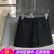 歐貝汐半身裙女春夏秋冬季2025新款灰色運(yùn)動(dòng)衛(wèi)衣短裙包臀a字裙休閑裙褲 黑色 XL